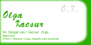 olga kacsur business card